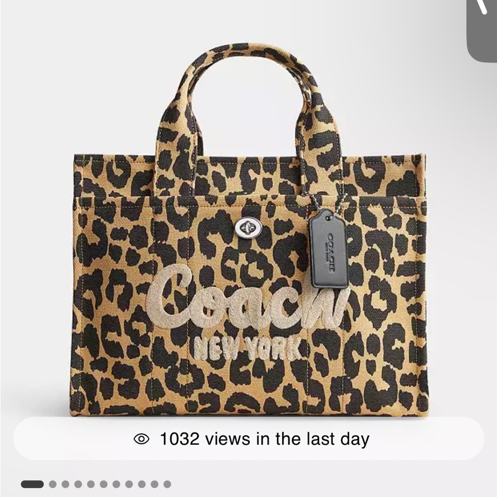 Coach Leopard Print Tote - Tan and Black